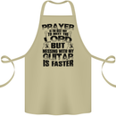 Funny Guitar Slogan Cotton Apron 100% Organic Khaki
