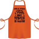 Funny Guitar Slogan Cotton Apron 100% Organic Orange
