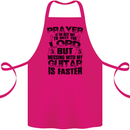 Funny Guitar Slogan Cotton Apron 100% Organic Pink