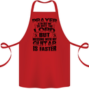 Funny Guitar Slogan Cotton Apron 100% Organic Red