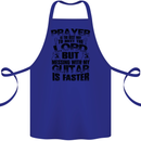 Funny Guitar Slogan Cotton Apron 100% Organic Royal Blue
