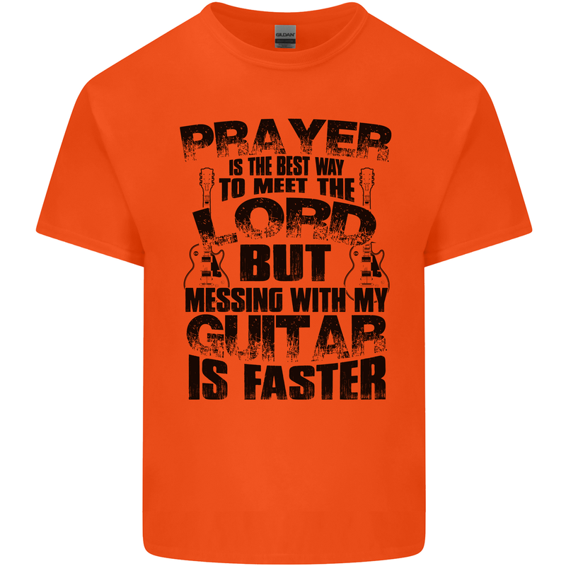 Funny Guitar Slogan Mens Cotton T-Shirt Tee Top Orange