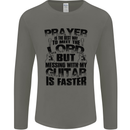Funny Guitar Slogan Mens Long Sleeve T-Shirt Charcoal