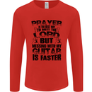 Funny Guitar Slogan Mens Long Sleeve T-Shirt Red