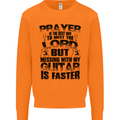 Funny Guitar Slogan Mens Sweatshirt Jumper Orange