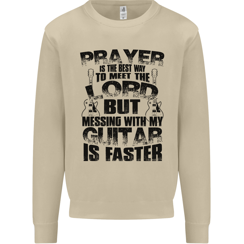 Funny Guitar Slogan Mens Sweatshirt Jumper Sand