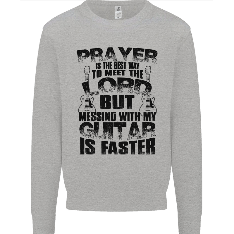 Funny Guitar Slogan Mens Sweatshirt Jumper Sports Grey