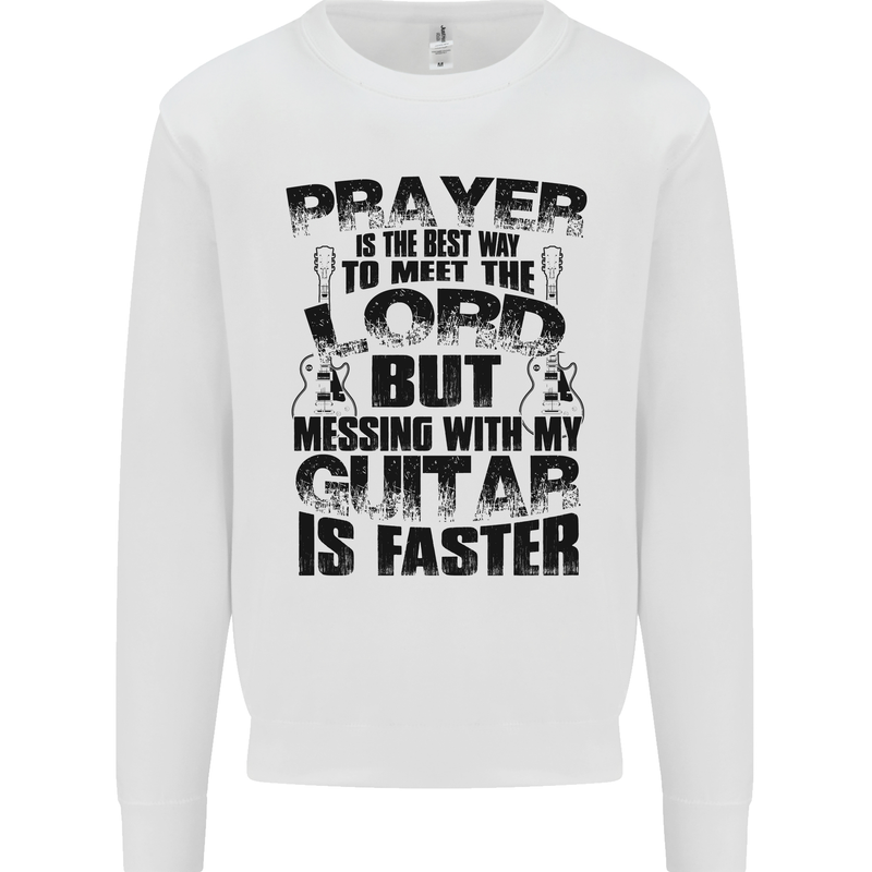 Funny Guitar Slogan Mens Sweatshirt Jumper White