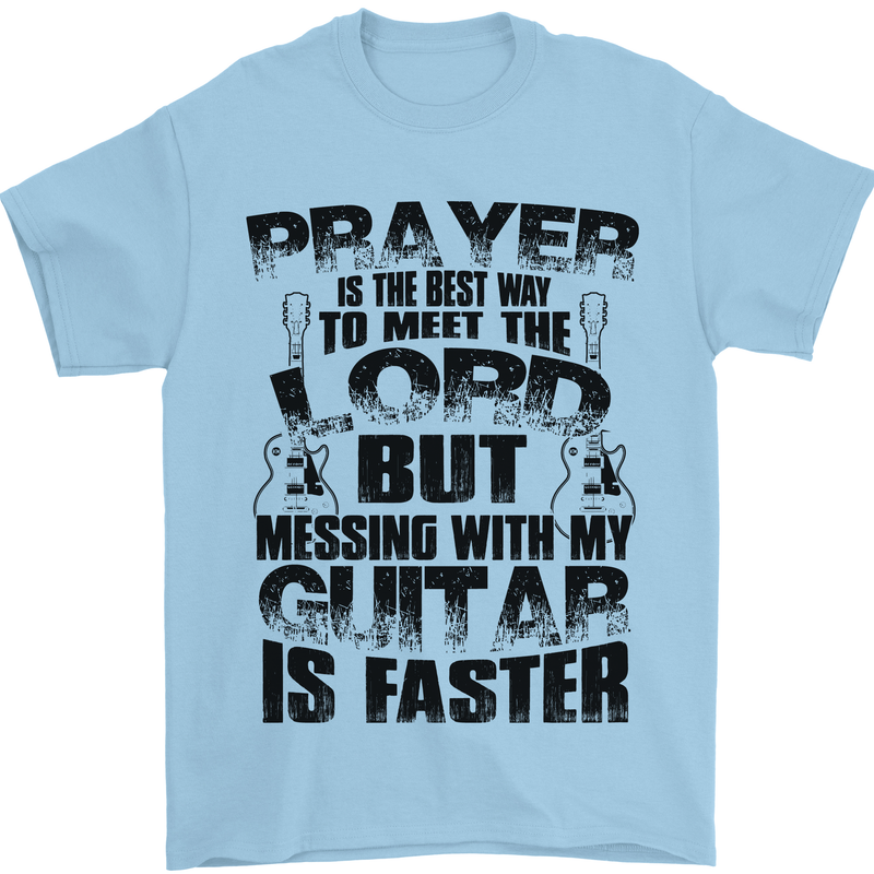 Funny Guitar Slogan Mens T-Shirt 100% Cotton Light Blue