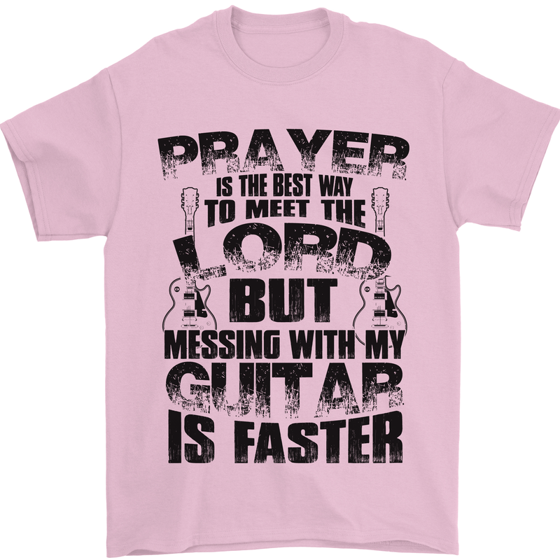 Funny Guitar Slogan Mens T-Shirt 100% Cotton Light Pink