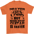 Funny Guitar Slogan Mens T-Shirt 100% Cotton Orange