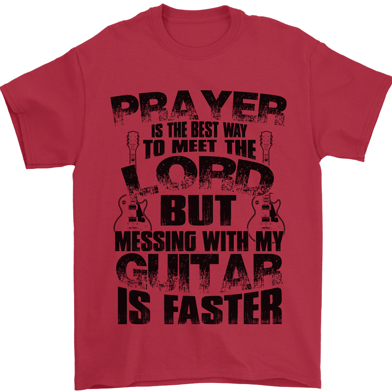 Funny Guitar Slogan Mens T-Shirt 100% Cotton Red