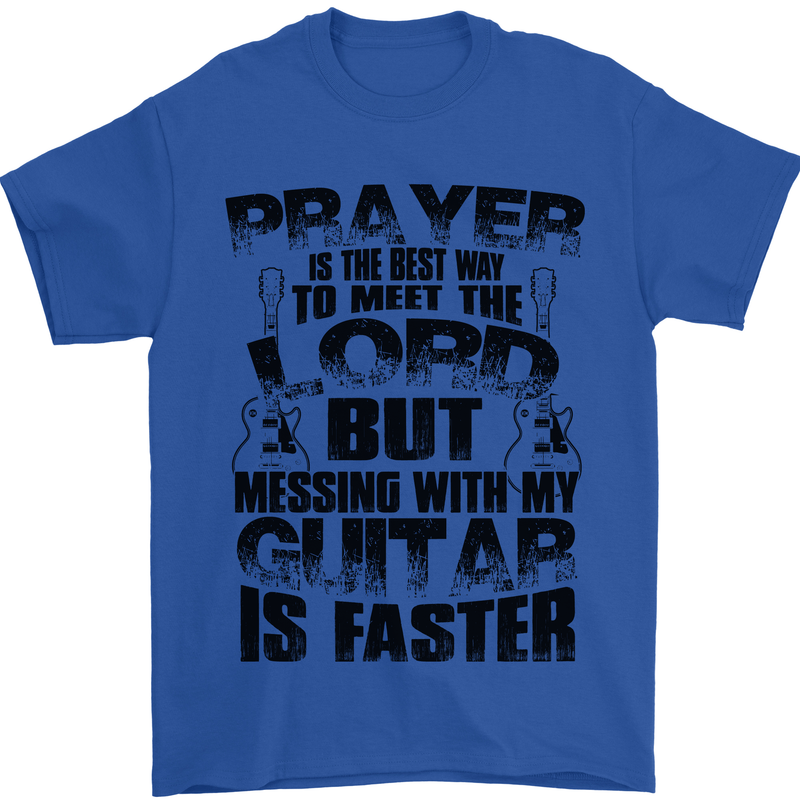 Funny Guitar Slogan Mens T-Shirt 100% Cotton Royal Blue