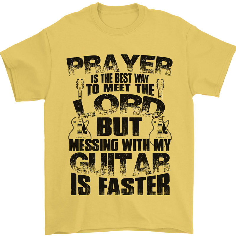 Funny Guitar Slogan Mens T-Shirt 100% Cotton Yellow