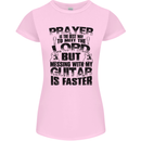 Funny Guitar Slogan Womens Petite Cut T-Shirt Light Pink