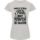 Funny Guitar Slogan Womens Petite Cut T-Shirt Sports Grey