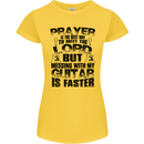 Funny Guitar Slogan Womens Petite Cut T-Shirt Yellow