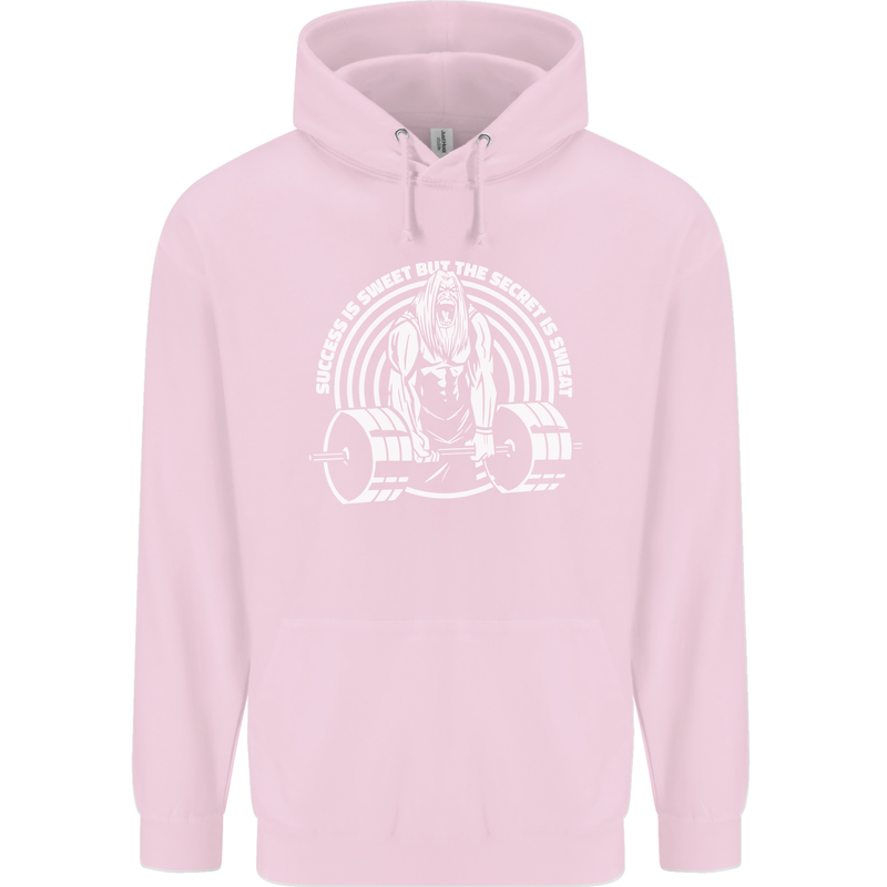 Funny Gym Quote Bodybuilding Training Childrens Kids Hoodie Light Pink