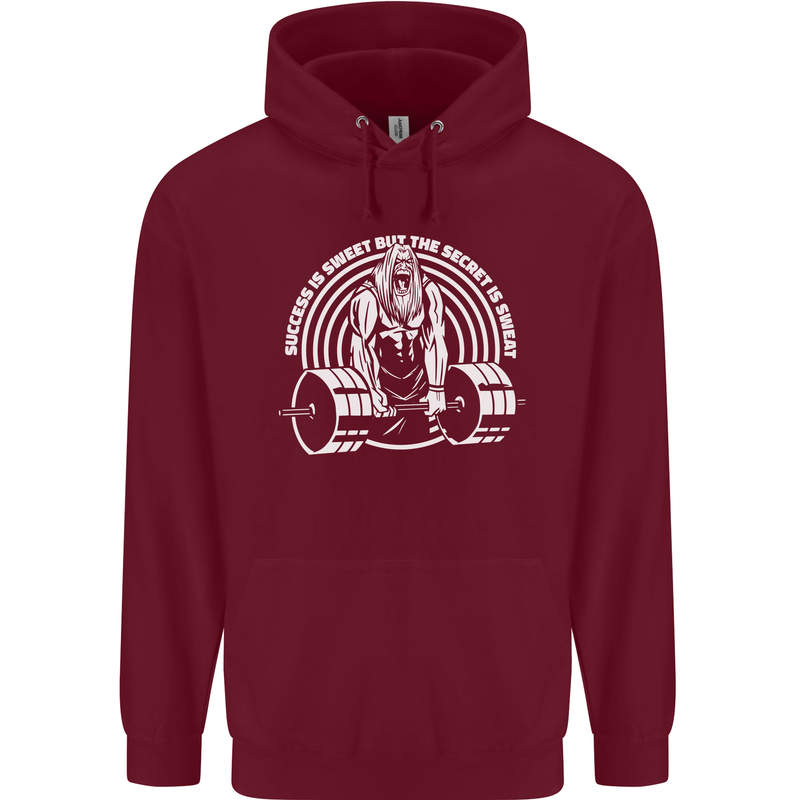 Funny Gym Quote Bodybuilding Training Childrens Kids Hoodie Maroon