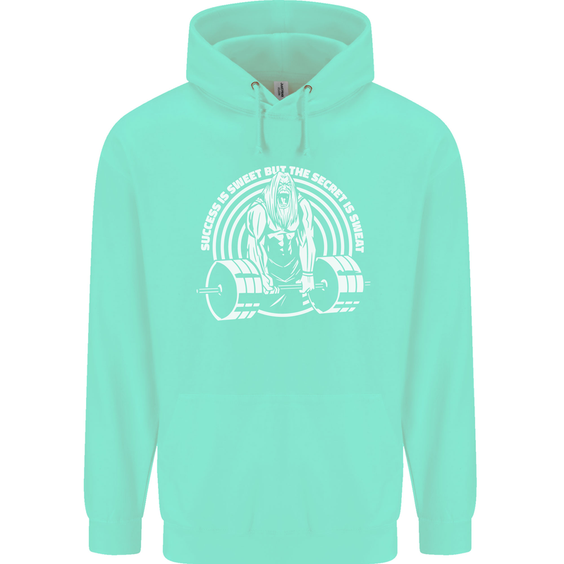 Funny Gym Quote Bodybuilding Training Childrens Kids Hoodie Peppermint