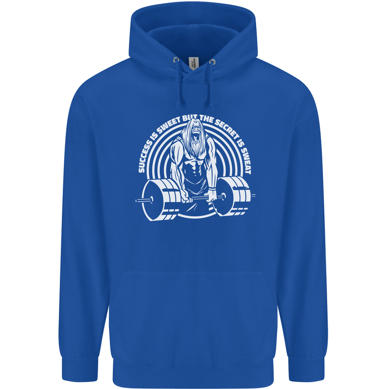 Funny Gym Quote Bodybuilding Training Childrens Kids Hoodie Royal Blue