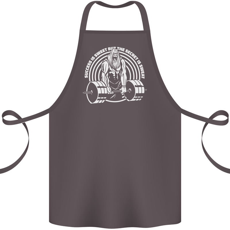 Funny Gym Quote Bodybuilding Training Cotton Apron 100% Organic Dark Grey