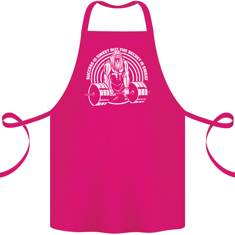 Funny Gym Quote Bodybuilding Training Cotton Apron 100% Organic Pink