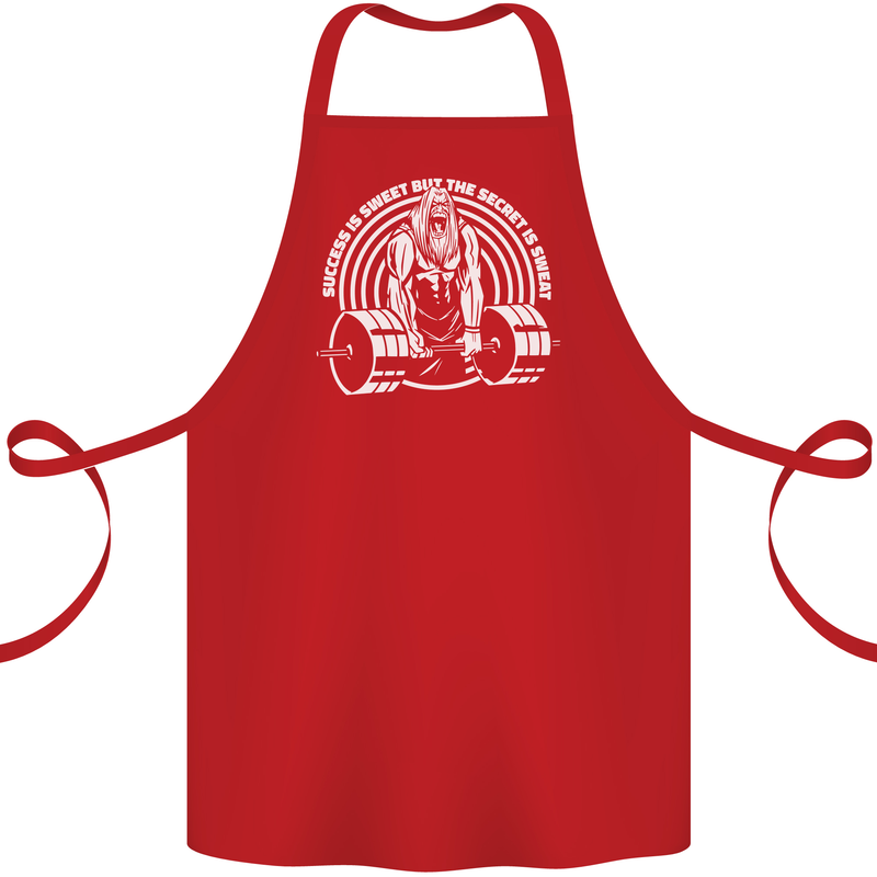 Funny Gym Quote Bodybuilding Training Cotton Apron 100% Organic Red