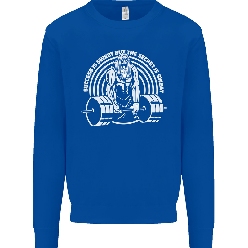 Funny Gym Quote Bodybuilding Training Kids Sweatshirt Jumper Royal Blue