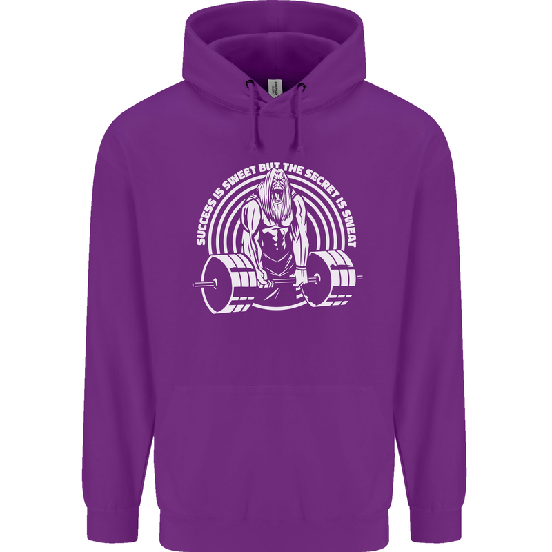 Funny Gym Quote Bodybuilding Training Mens 80% Cotton Hoodie Purple