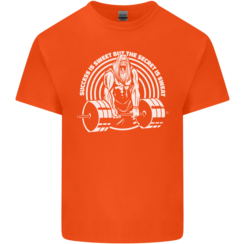 Funny Gym Quote Bodybuilding Training Mens Cotton T-Shirt Tee Top Orange