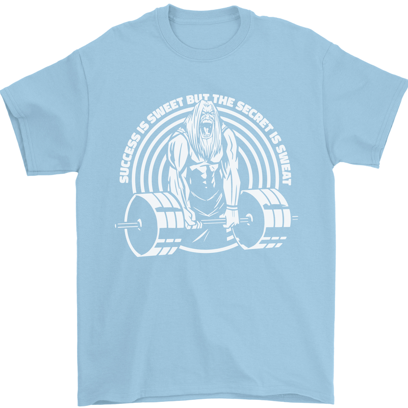 Funny Gym Quote Bodybuilding Training Mens T-Shirt 100% Cotton Light Blue