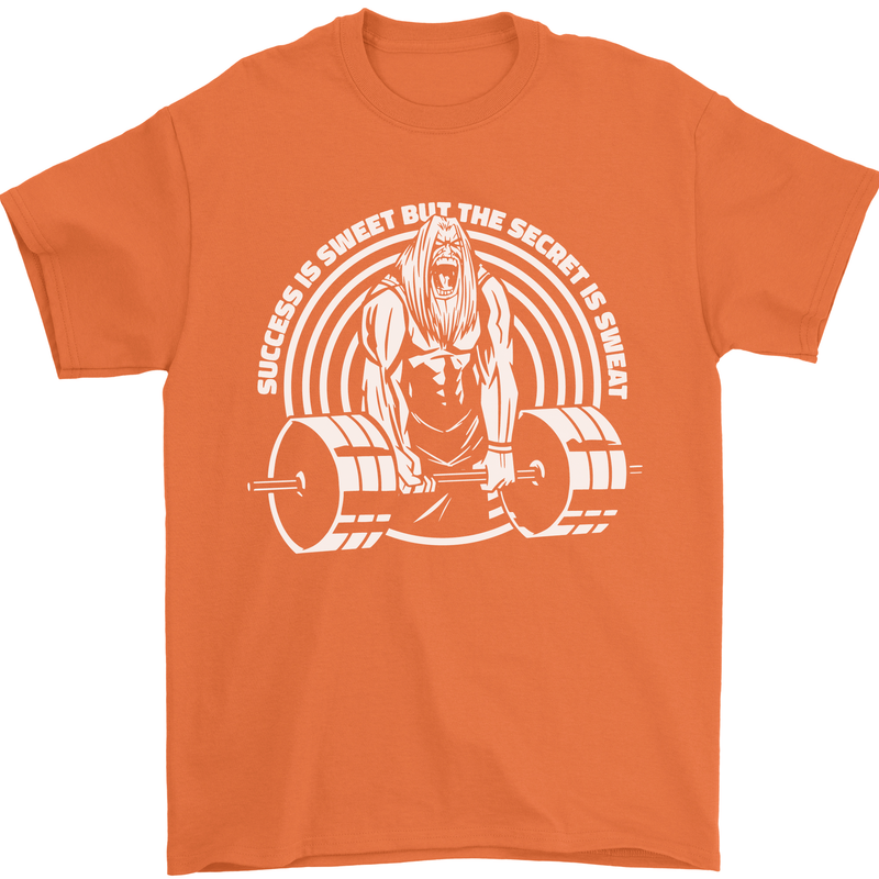 Funny Gym Quote Bodybuilding Training Mens T-Shirt 100% Cotton Orange