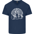 Funny Gym Quote Bodybuilding Training Mens V-Neck Cotton T-Shirt Navy Blue