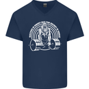 Funny Gym Quote Bodybuilding Training Mens V-Neck Cotton T-Shirt Navy Blue
