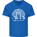 Funny Gym Quote Bodybuilding Training Mens V-Neck Cotton T-Shirt Royal Blue