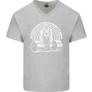 Funny Gym Quote Bodybuilding Training Mens V-Neck Cotton T-Shirt Sports Grey