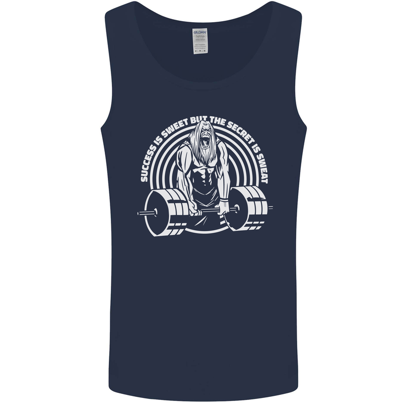 Funny Gym Quote Bodybuilding Training Mens Vest Tank Top Navy Blue