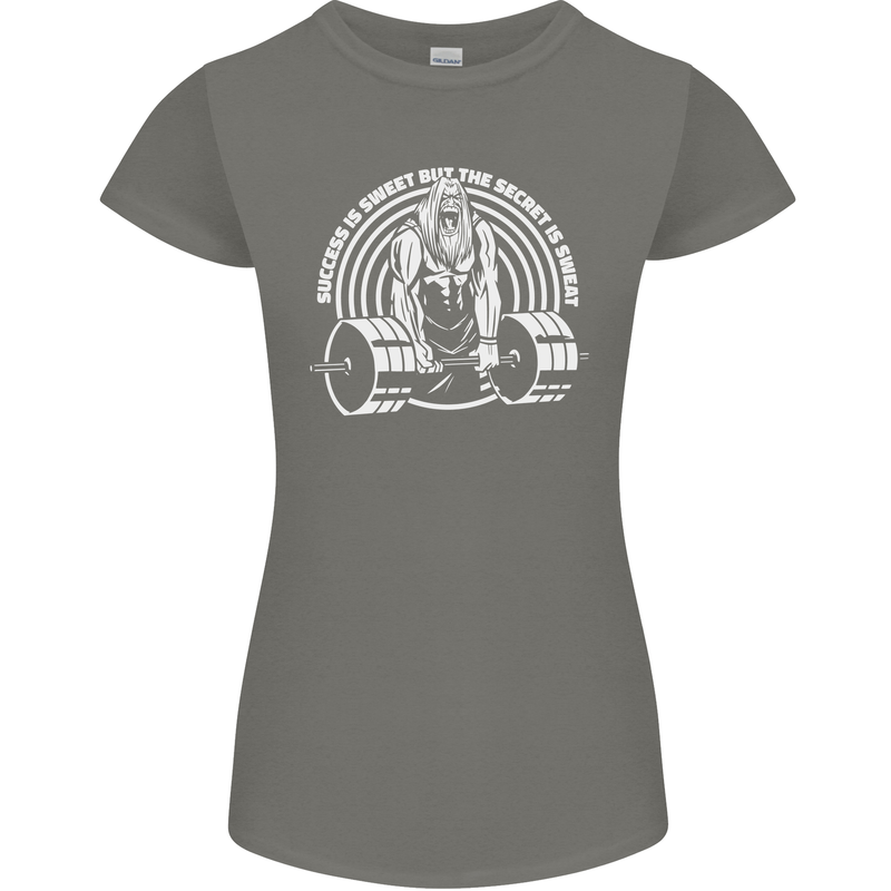Funny Gym Quote Bodybuilding Training Womens Petite Cut T-Shirt Charcoal