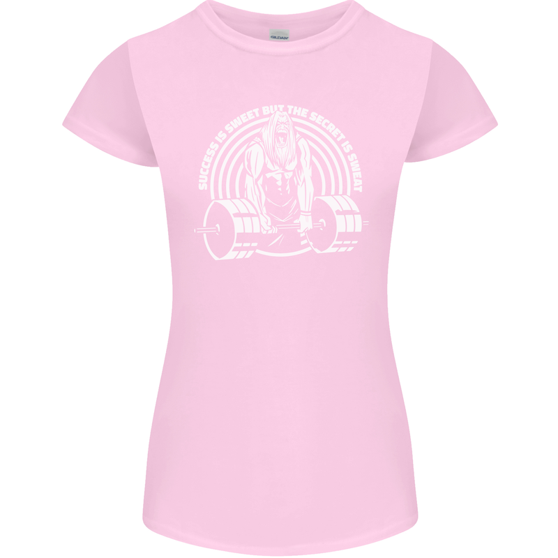 Funny Gym Quote Bodybuilding Training Womens Petite Cut T-Shirt Light Pink
