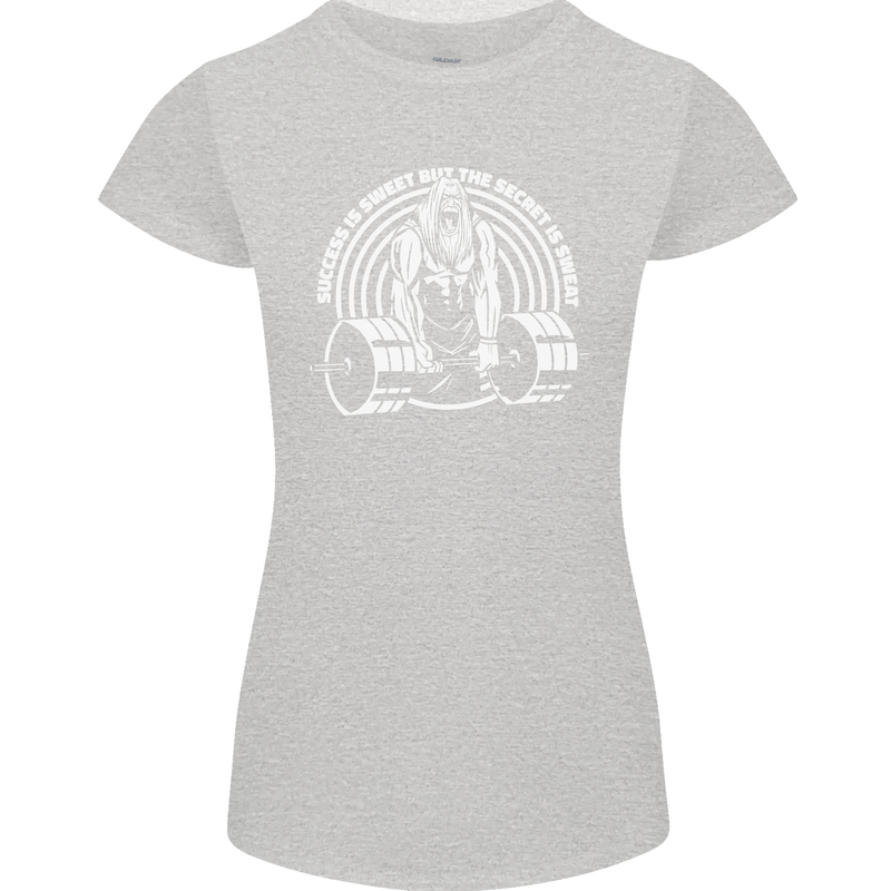 Funny Gym Quote Bodybuilding Training Womens Petite Cut T-Shirt Sports Grey