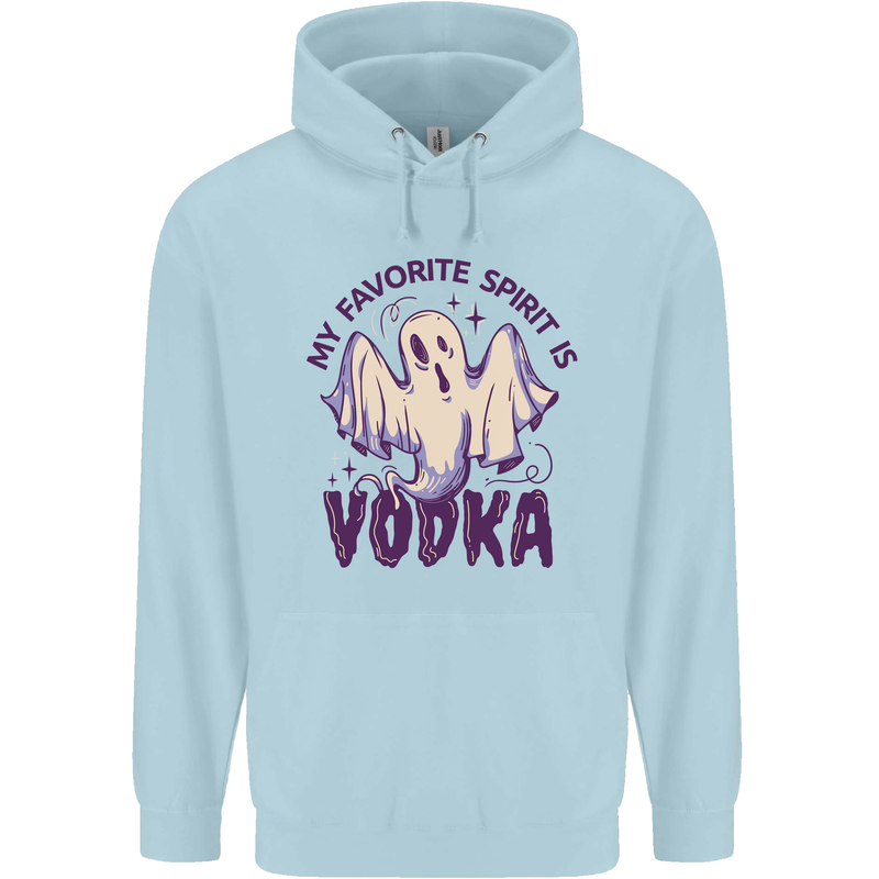 Funny Halloween Alcohol Vodka Spirit Ghost Childrens Kids Hoodie Light Blue