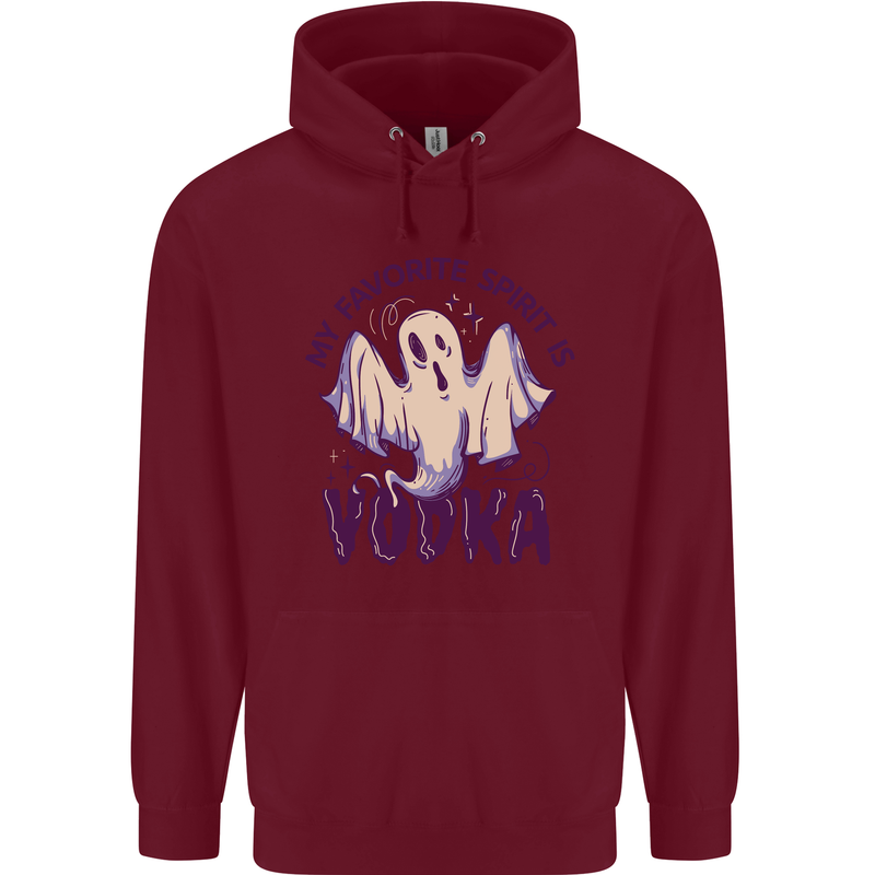 Funny Halloween Alcohol Vodka Spirit Ghost Childrens Kids Hoodie Maroon
