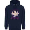 Funny Halloween Alcohol Vodka Spirit Ghost Childrens Kids Hoodie Navy Blue