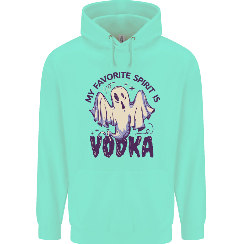 Funny Halloween Alcohol Vodka Spirit Ghost Childrens Kids Hoodie Peppermint