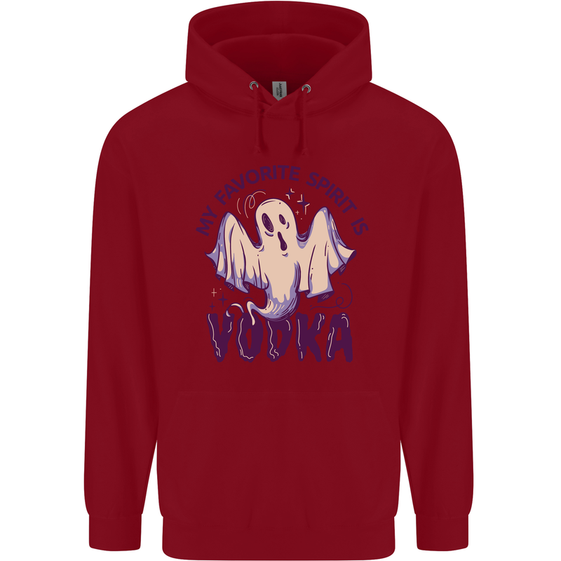 Funny Halloween Alcohol Vodka Spirit Ghost Childrens Kids Hoodie Red