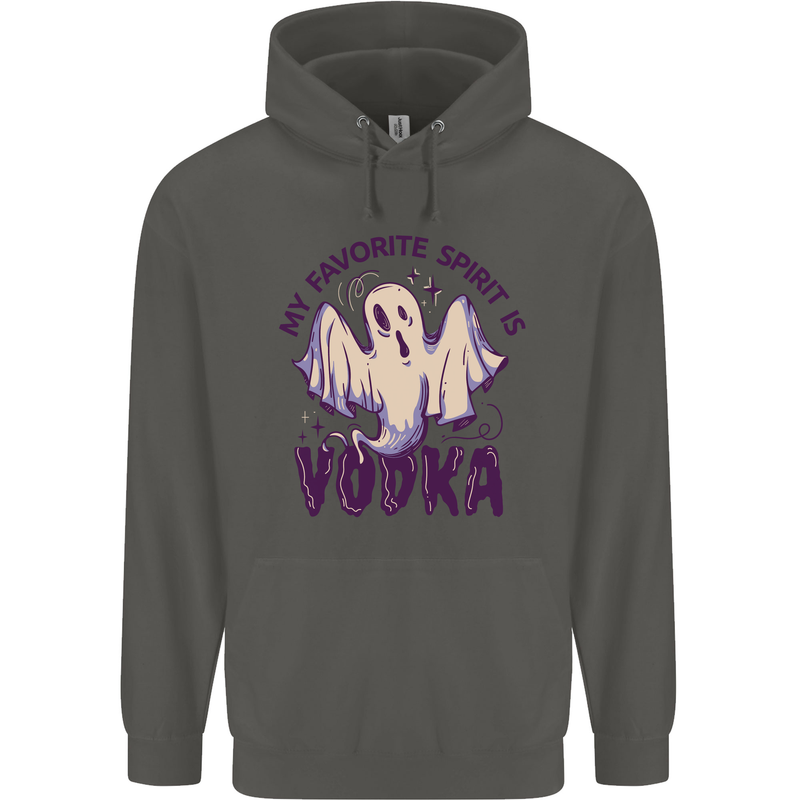 Funny Halloween Alcohol Vodka Spirit Ghost Childrens Kids Hoodie Storm Grey