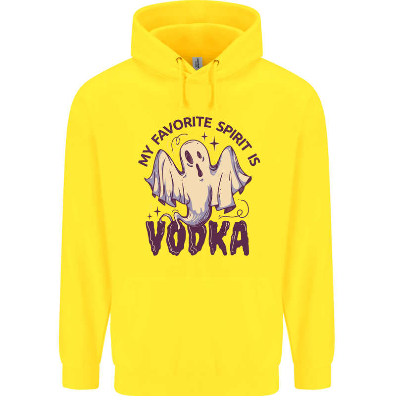 Funny Halloween Alcohol Vodka Spirit Ghost Childrens Kids Hoodie Yellow