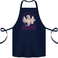 Funny Halloween Alcohol Vodka Spirit Ghost Cotton Apron 100% Organic Navy Blue