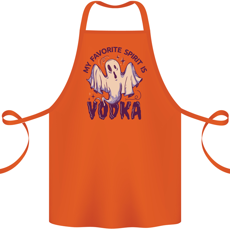 Funny Halloween Alcohol Vodka Spirit Ghost Cotton Apron 100% Organic Orange